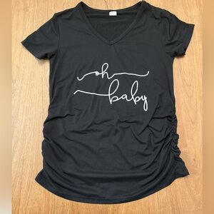 Black 'Oh Baby' Maternity T-Shirt